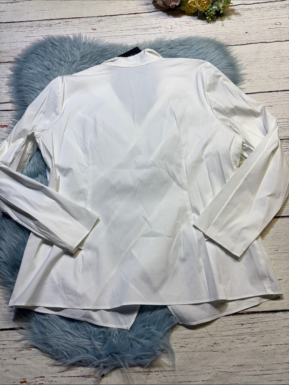 NWT Lafayette 148 New York White Side Zip Shirt with Collar sz 16 - Picture 11 of 11